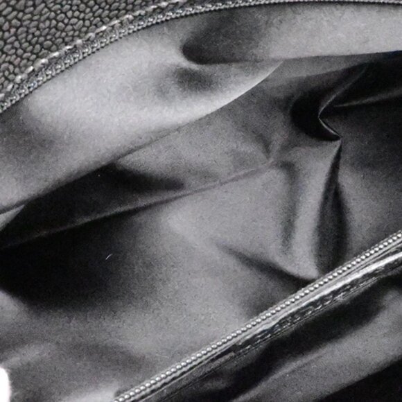 CHANEL Logo 2.55 Chain Shoulder Bag Grained Patent Leather Black SHW - Picture 16 of 16